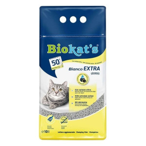 BIOKAT`S BIANCO EXTRA cementējošās smiltis kaķu tualetēm bez smaržas 8.5kg 10L